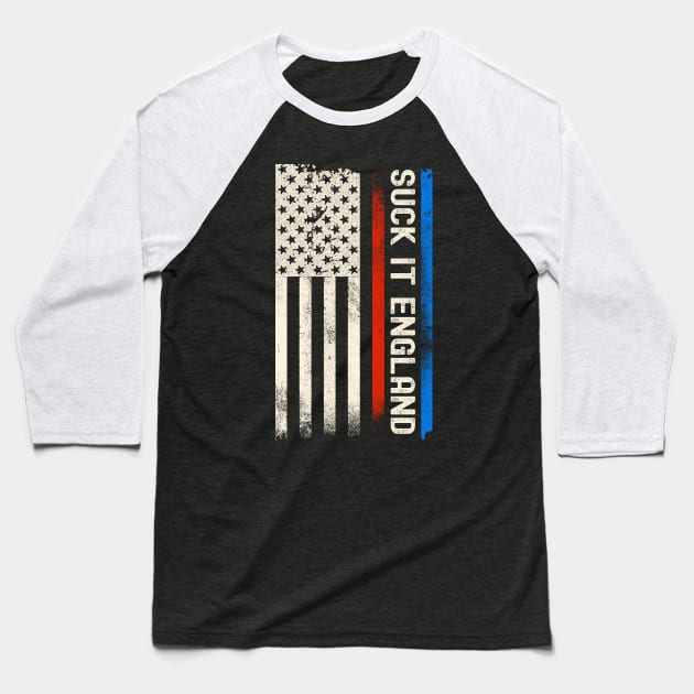 Suck It England American Flag Baseball T-Shirt by Etopix